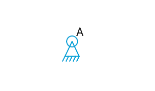 An anchor shown as a small circle and triangle