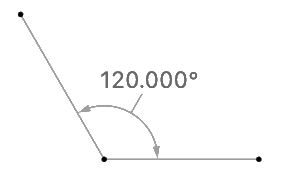 two lines with an angle measurement