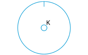 A gear shown as a circle with a rotation indicator line