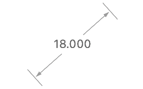 A line with a length measurement