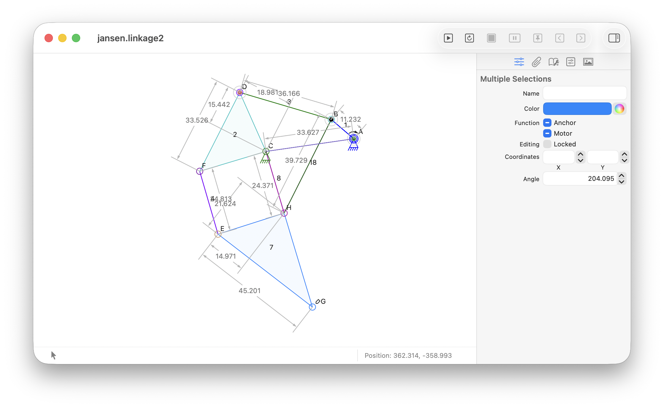 The Linkage window