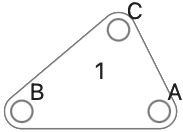A link with three connectors forming a triangle